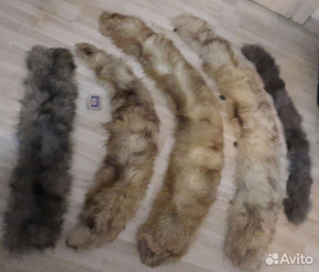 Меховой воротник песец шкурки разные