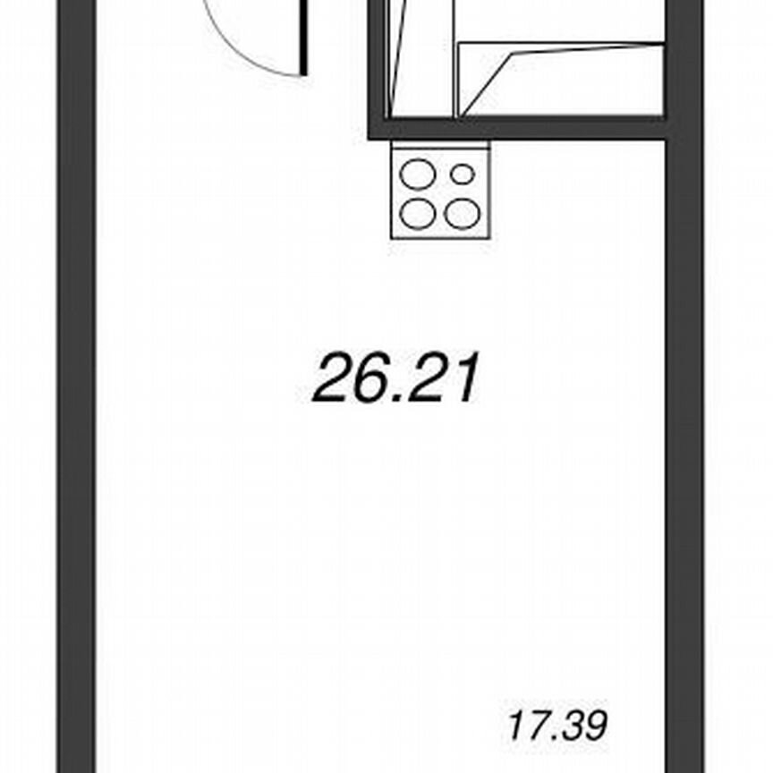 Квартира-студия, 29,1 м², 18/22 эт.