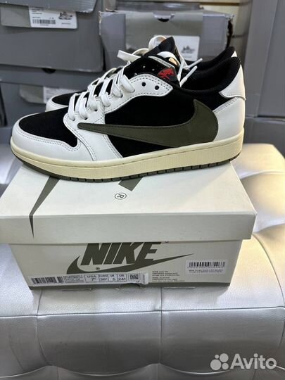 Кроссовки travis scott X AIR jordan 1 Low olive