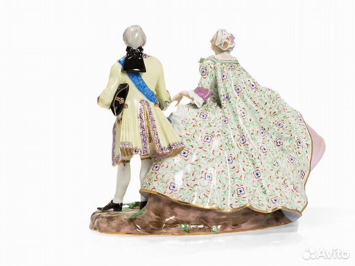 Антикварная Фарфоровая статуэтка Мейсен 19в 28см
