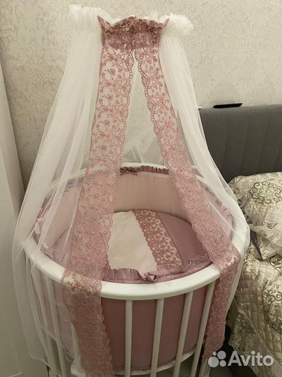 Круглая кроватка трансформер