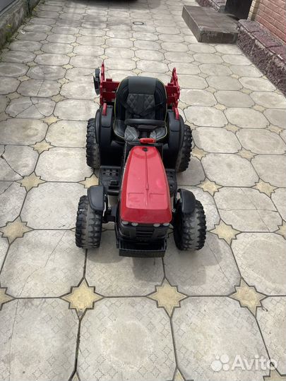 Детский электромобиль трактор с прицепом