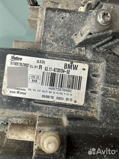 Фары BMW F32 F36 LED передняя рестайлинг