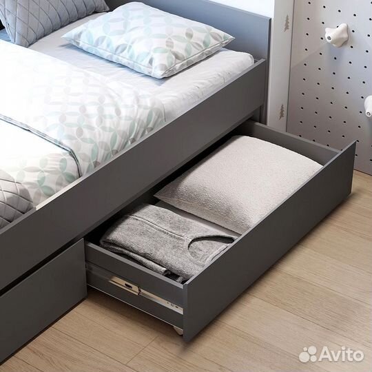 Симпл кр-17 кровать 1,6 м графит с ящиками