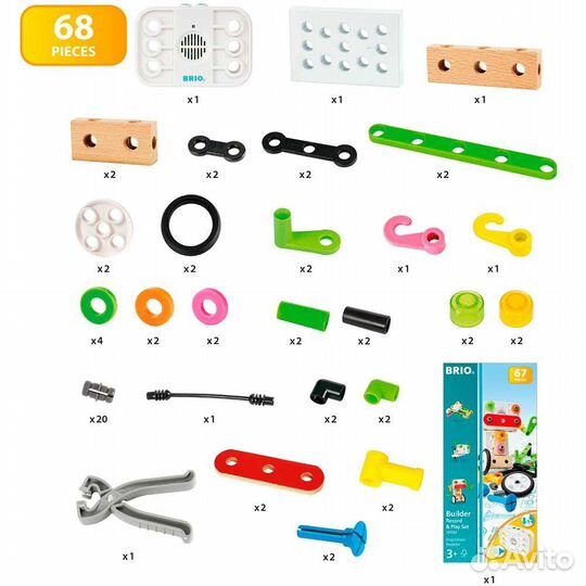 Конструктор brio Builder со звукозаписью 68 эл