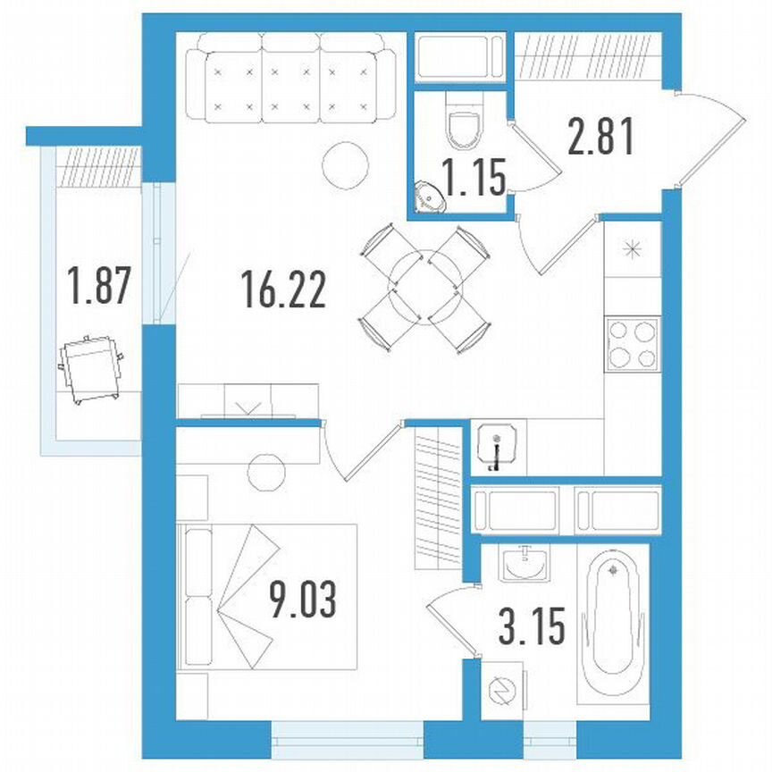 1-к. квартира, 32 м², 5/20 эт.