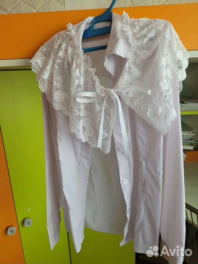 Блузка белая для девочек 152