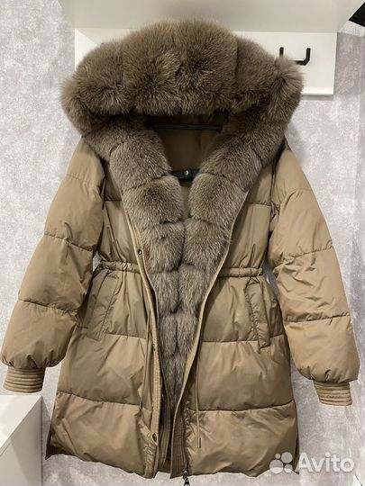 Пуховик женский 46 48 размер с натуральным мехом