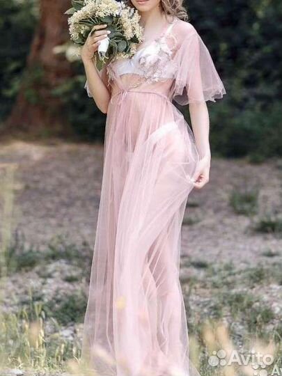 Халат женский шелковый, будуарный