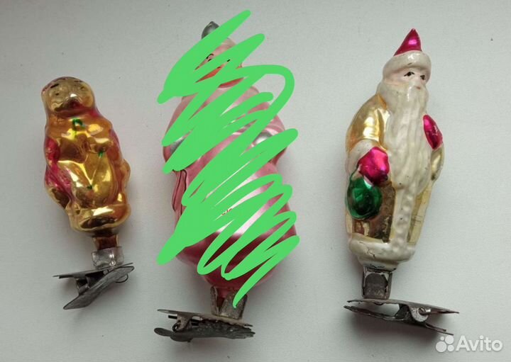 Елочные игрушки СССР прищепки