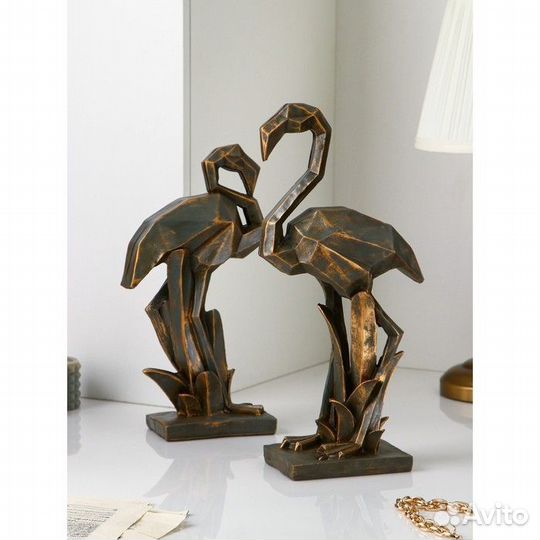 Набор фигур 'Фламинго', полистоун, 42 см, 2 шт, се