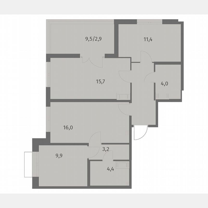 3-к. квартира, 74,8 м², 12/13 эт.