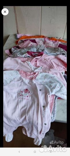 Вещи для новорожденной 0-3 большая коробка