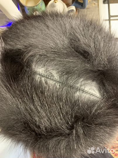 Шапка новая черная песец «Кубанка» 57 размер