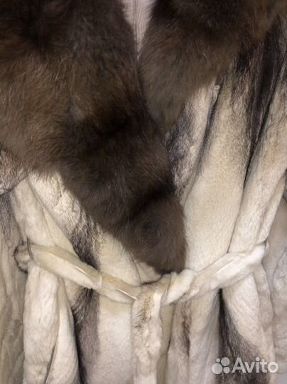 Шуба норковая с соболем