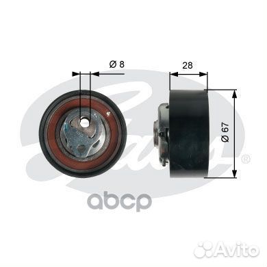Ролик натяжной привода грм t43136 Gates