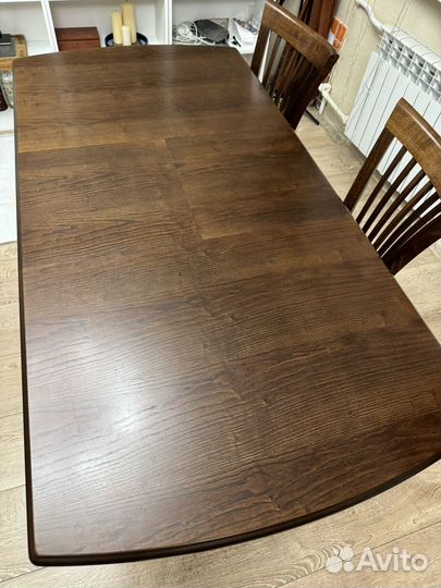 Стол обеденный раздвижной из массива со стульями