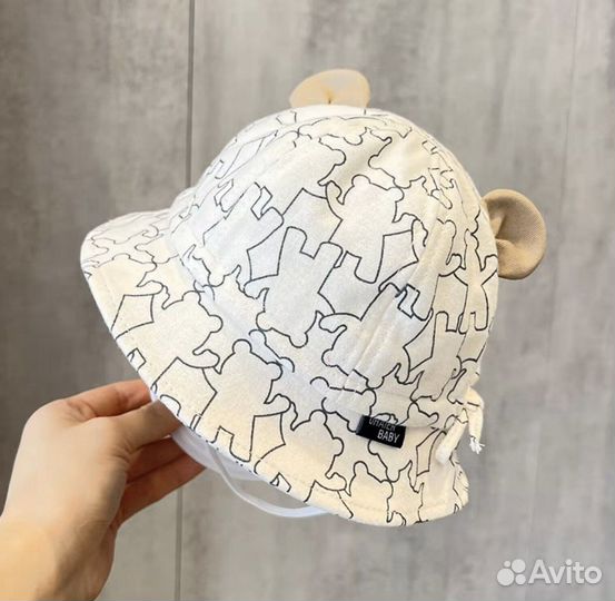 Панамка мишка детская для малыша Панама кепка