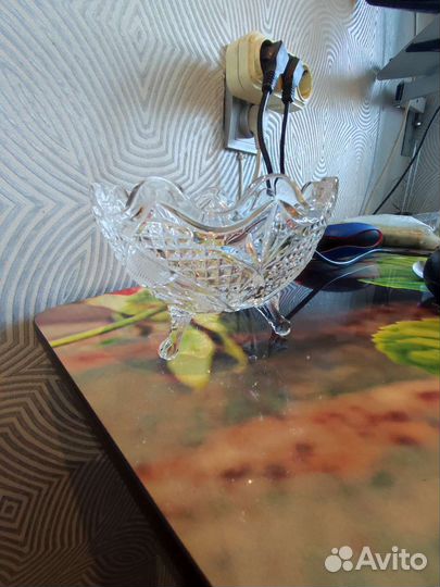 Ваза для фруктов,конфет,салатница, хрусталь СССР