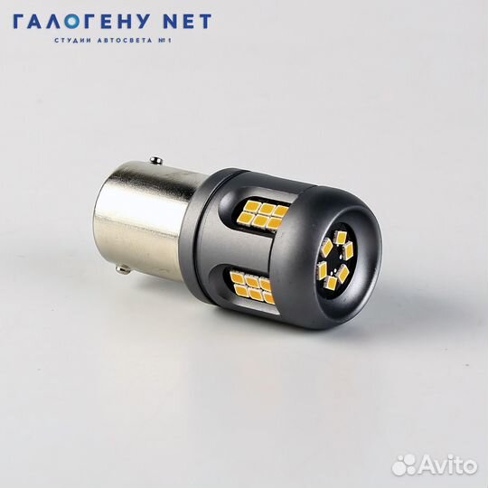 Автолампа GNX Boost P21W LED оранжевая canbus (1шт