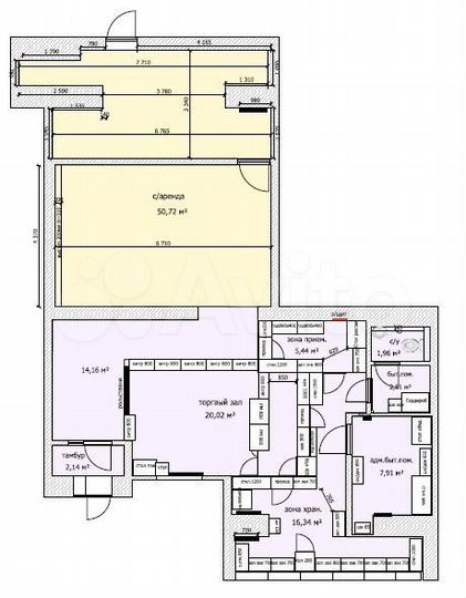 Торговая площадь, 50 м²