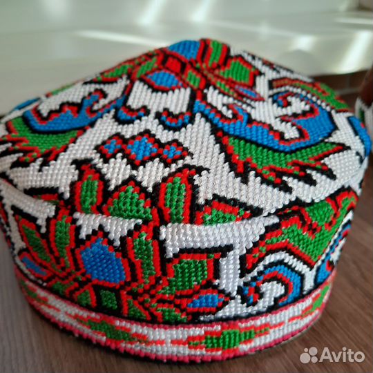 Тюбетейка шелк ручная вышивка бохо