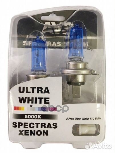 К-т ламп AVS spectras Xenon 5000K H4 12v 65/75w