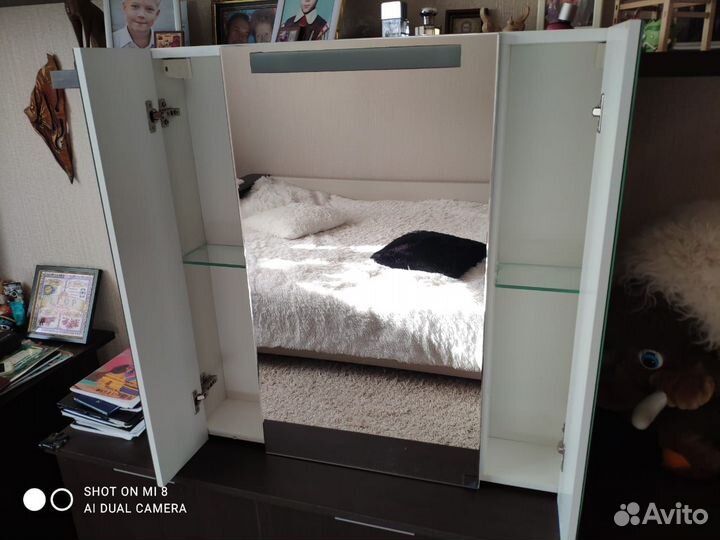 Шкаф-зеркало 3х секционный для ванной