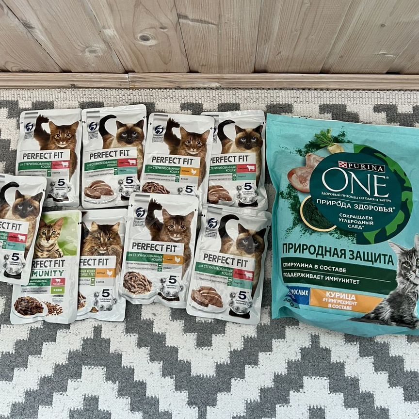 Корм для кошек Purina one, perfect fit