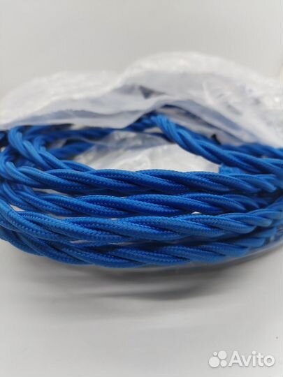 Синий ретро провод 3х2.5 кв