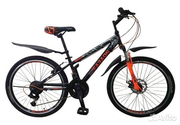 Велосипед 24д. Faraon, 2420-7, чёрно-оранжевый