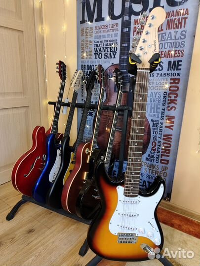 Fender stratocaster электрогитара новая реплика