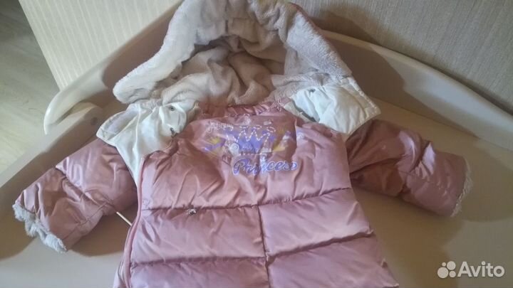Зимний конверт для девочки в отличном состоянии