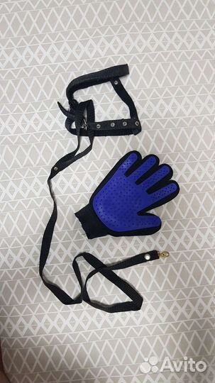 Шлейка и перчатка для шерсти