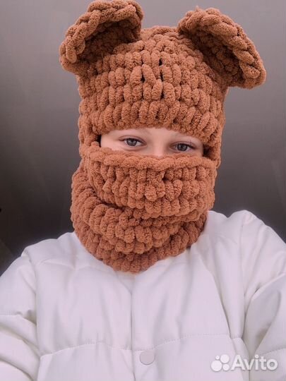 Вязаная балаклава ручной работы