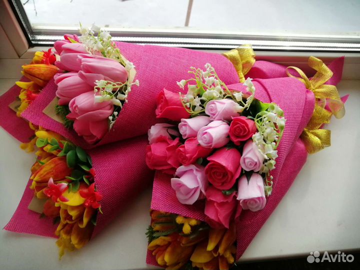 Мыльные тюльпаны и розы ручной работы