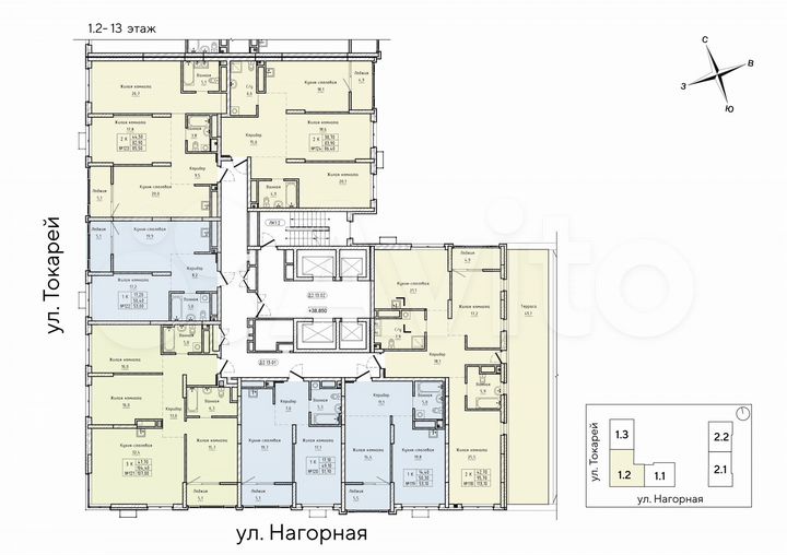 2-к. квартира, 86,4 м², 13/24 эт.