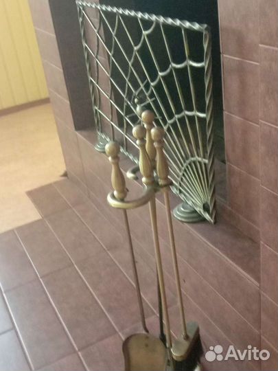 Набор для камина бу латунь