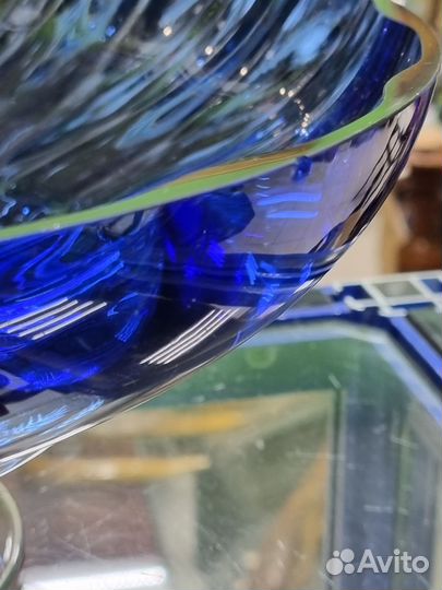 Большая ваза для фруктов объёмное стекло, цве