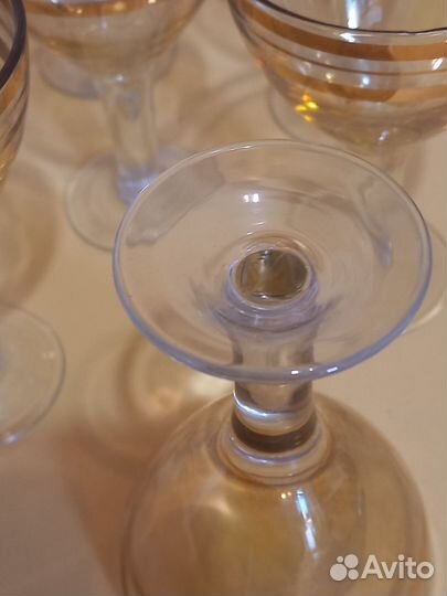Рюмки с позолотой Стекло СССР. Цена за всё