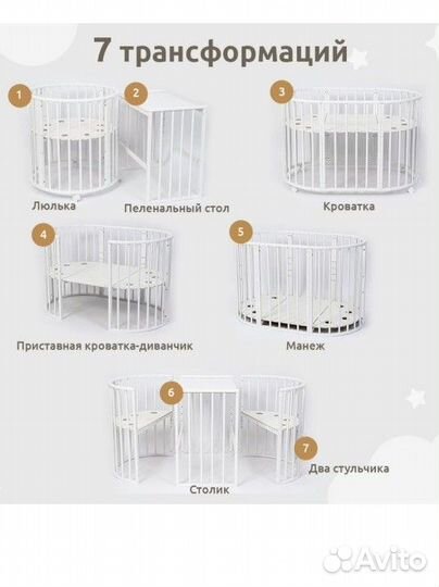 Детская кроватка трансформер 7 в 1