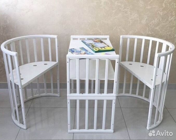 Детская кроватка трансформер круглая