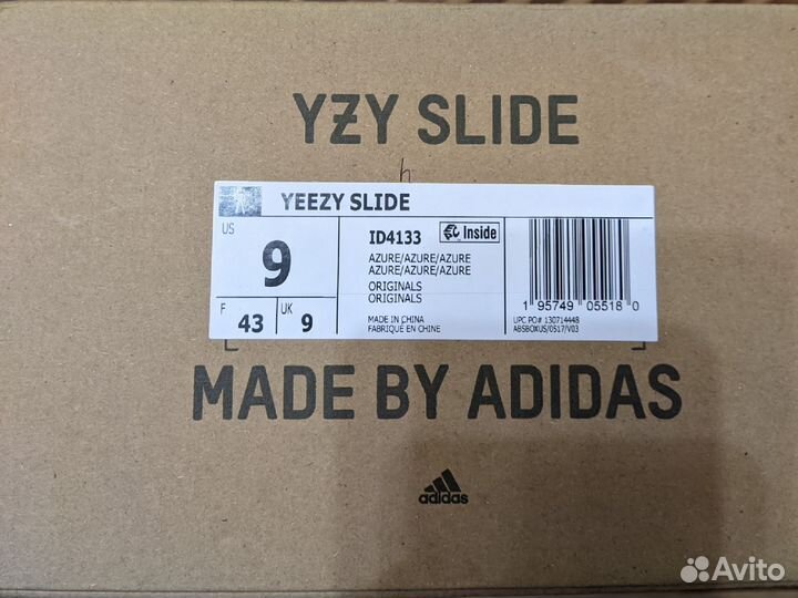 Adidas yeezy slide azure тапки