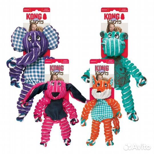Kong Floppy Knots размер 36х19 см Слон / Бегемот