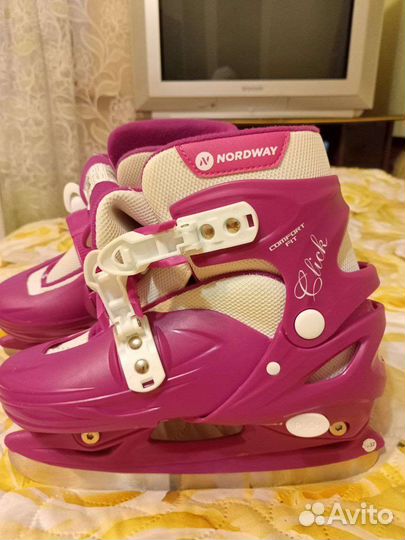 Коньки для девочки раздвижные р.34-37