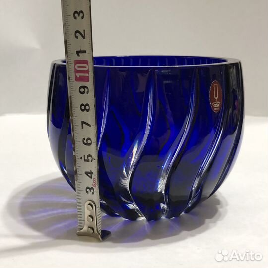 Конфетница ваза цветной хрусталь Борисов