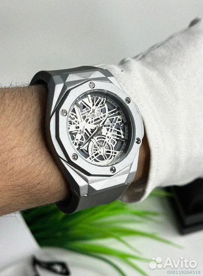 Часы наручные Hublot WHB3 серебро (Арт.63495)