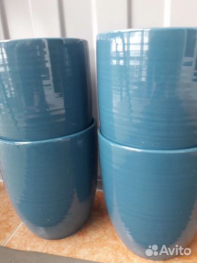 Горшки керамические, кашпо, 2 шт,в. 17см, д. 15 см