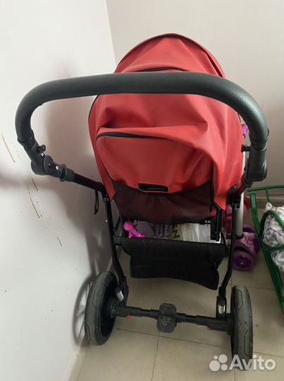 Коляска Mr Sandman Vortex кожаная красная