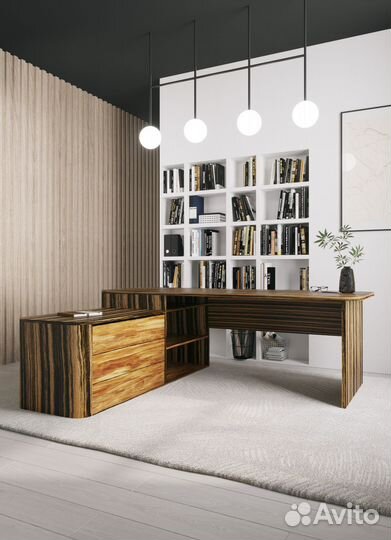 Стол руководителя из шпона эбен Premium CBN